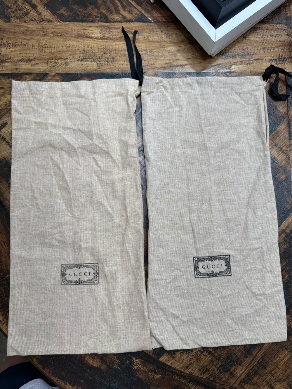 Pair of Gucci Dust Bags Drawstring 8.5”x17”